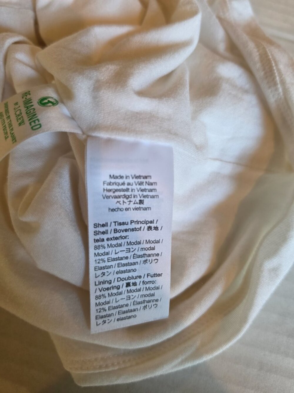 J Crew Form Knit One Shoulder Elbow-Sleeve White T-Shirt Size Large - Picture 4 of 9